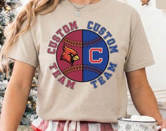 Custom House Divided Baseball Shirt, Personalized Baseball Mom Gift, Custom Gift for Sports Fan Couple & Family, Gift for Mom