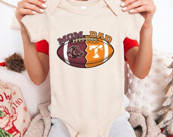 Personalized House Divided Baby Bodysuit, Mom vs Dad Football Rivalry Shirt, Custom Sports Fan Family Outfit, Newborn Baby Shower Gift