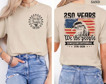 USA 250th Anniversary Shirt, We The People Quarter Millennial Tee, 1776-2026 Independence Day Apparel, Patriotic Eagle T-Shirt