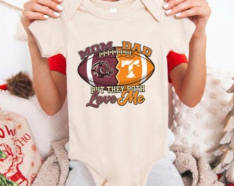Personalized House Divided Baby Bodysuit, Mom vs Dad Football Rivalry Shirt, Custom Sports Fan Family Outfit, Newborn Baby Shower Gift