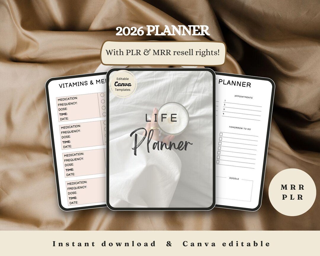 2026 Life Planner Canva Template, Resell Rights (digital Download) - Etsy