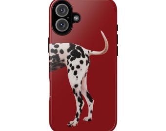 Funda protectora para teléfono con diseño de dálmata vintage rojo