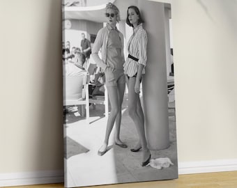 Vintage Fashion Photography Print, 1950s Women Style, Black and White Retro Wall Art