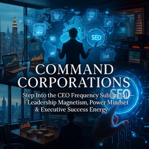 Può includere: Illustrazione digitale con il testo "COMMAND CORPORATIONS" e "SEO". L'immagine presenta una mappa del mondo con icone digitali, laptop che mostrano grafici e una vista della città attraverso una finestra.