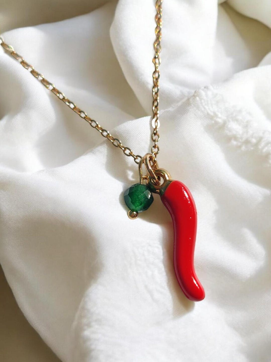 Gold plated Stainless Steel Red Chili Pepper Necklace Lucky Chili gold-plated-stainless-steel-red-chili-pepper-necklace-lucky-chili