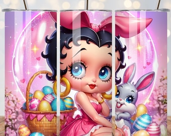 Easter Bunny Tumbler Wrap,20oz Skinny Tumbler Wrap,Retro Bunny Sublimation Design,Vibrant Easter PNG,Spring Tumbler Digital Download
