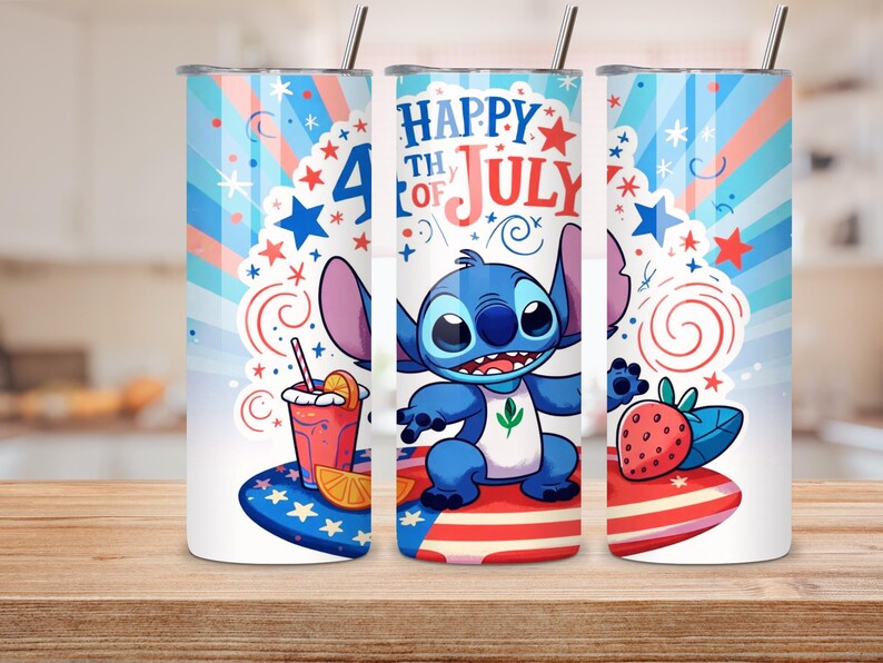 3D cute stitch inspired tumbler wrap design for 20oz skinny tumbler sublimation
colorful cartoon stitch inspired wrap PNG for sublimation printing