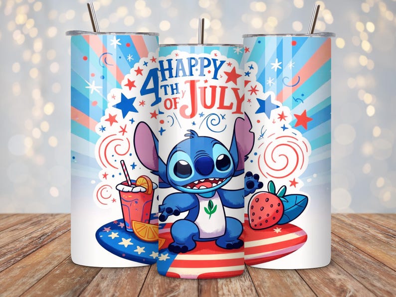3D cute stitch inspired tumbler wrap design for 20oz skinny tumbler sublimation
colorful cartoon stitch inspired wrap PNG for sublimation printing