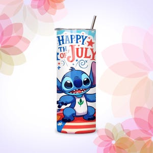 3D cute stitch inspired tumbler wrap design for 20oz skinny tumbler sublimation
colorful cartoon stitch inspired wrap PNG for sublimation printing