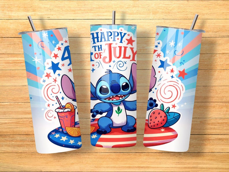 3D cute stitch inspired tumbler wrap design for 20oz skinny tumbler sublimation
colorful cartoon stitch inspired wrap PNG for sublimation printing