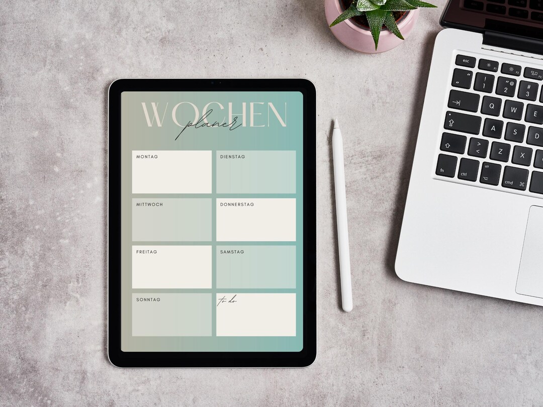 Minimalist Weekly Planner Printable A4 Turquoise Pastel - Etsy