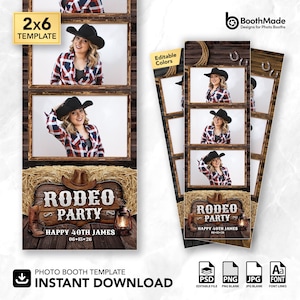 Western Rustic Barn Photo Booth Template | 2x6 Strip | PSD + PNG Overlay | Digital Download