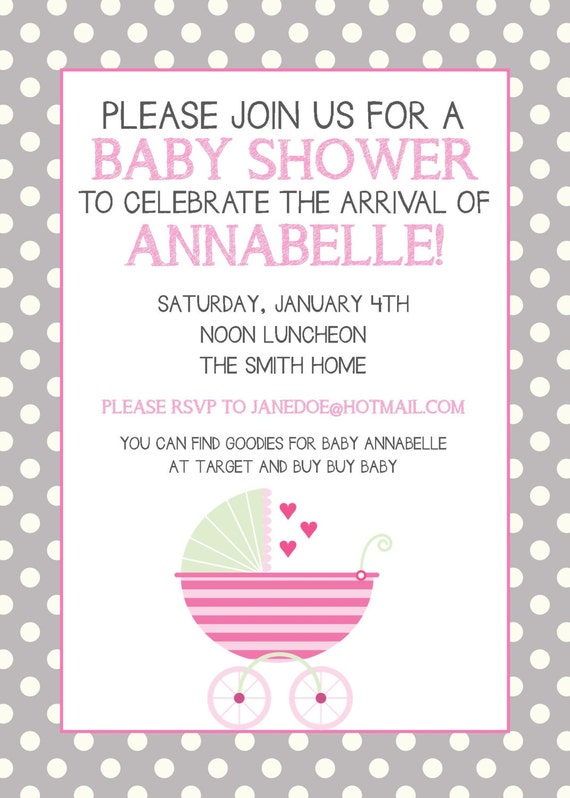 Items similar to Customized Baby Shower Invitation on Etsy