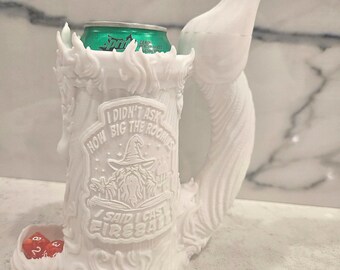 12 Oz Wizard 3D Printed Unpainted  Dice Tower Koozie Drink Holder