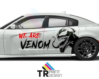 Adesivo laterale per auto Venom: adesivo ispirato al supereroe cattivo