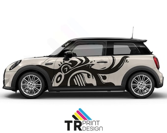 Include entrambi i lati: grafica laterale in vinile compatibile con Mini Cooper