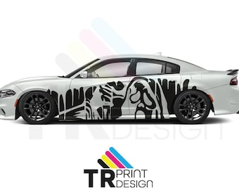 Adesivo laterale Ghost Car XL - Compatibile con Charger - Challenger - Mustang