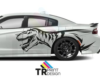 Adesivo per auto extra large T-Rex: adesivo in vinile con grafica laterale a forma di dinosauro