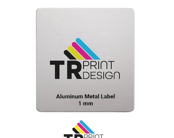 Etichetta metallica in alluminio personalizzata: adesivo stampato UV (1 mm)