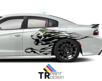 Adesivo laterale per auto con leone – Adesivo in vinile universale XL