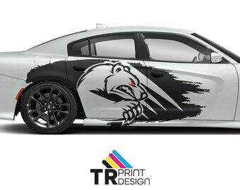 Adesivo laterale per auto con orso arrabbiato - Adesivo grafico XL