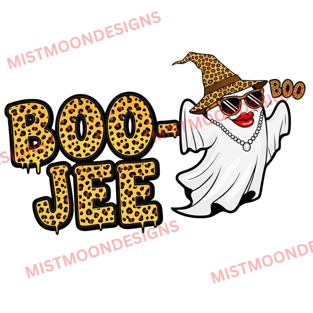 Boo Jeeer Boo-jee PNG | Glam Ghost Clipart | Leopard Print Halloween Art | Funny ...