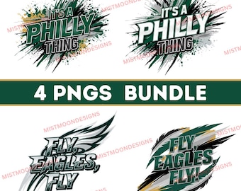 Philadelphia Sports 4 PNG Bundle | It's a Philly Thing | Fly Eagles Fly | Game Day PNG | Philly Football PNG Pack | Sublimation Files