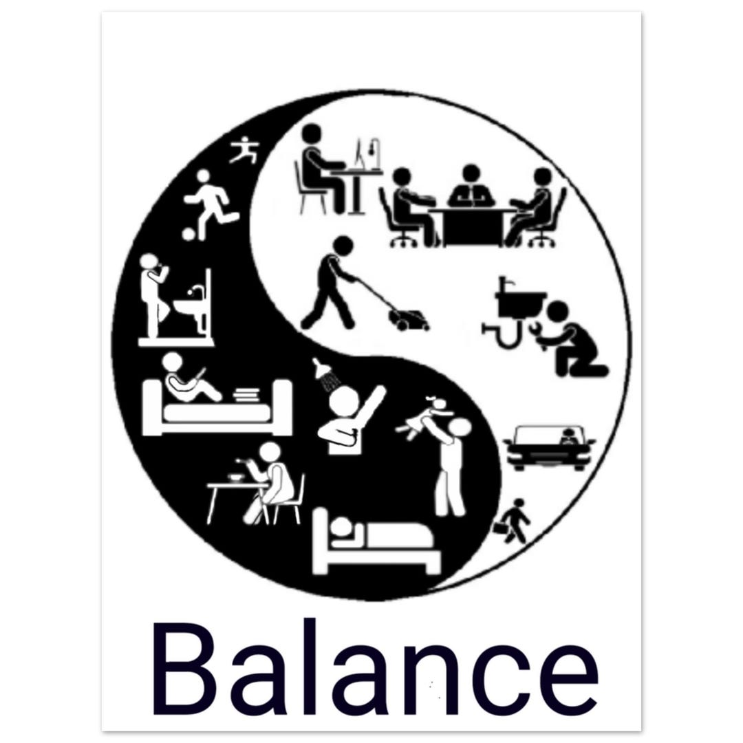 Work Life Balance | Yin Yang Premium Matte Paper Poster - Etsy