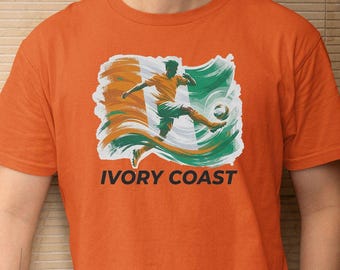 Ivory Coast Soccer Fan Shirt, National Team Sports Custom Gift Flag Design Graphic Tee, Personalized Football Lover Unisex T-Shirt