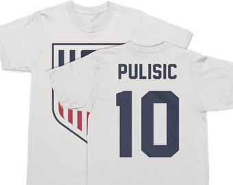 Pulisic Soccer Star Shirt, USA Sports Custom Gift World Tournament Graphic Tee, Personalized Fans Supporters Jersey Style Unisex T-Shirt