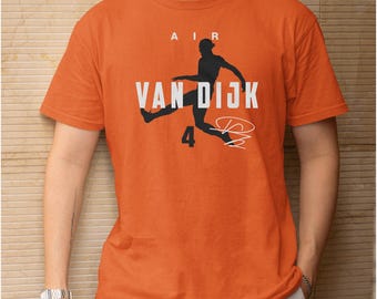 Air Van Dijk #4 Netherlands Style Soccer Graphic Tee, Animated 2026 World USA Design, Football Star Player Support Fans Gift Unisex T-Shirt