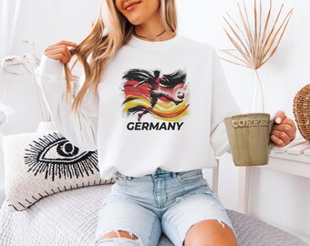Germany Soccer Fan Shirt, German Football Player Custom Gift National Flag Graphic Tee, Personalized Sports Fans Support Unisex T-Shirt