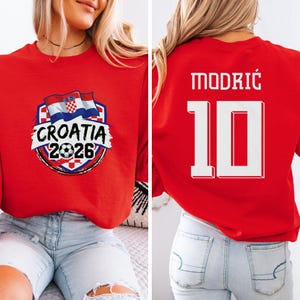 A red shirt with a graphic and text related to the Croatia soccer team, and a number 10 on the back.