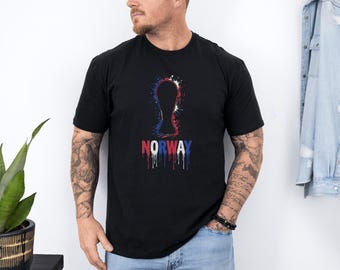 Norway Trophy Colors Soccer Minimalist Graphic Tee, Splash Cup Style Football Design for Fans, 2026 World USA Animated Unisex T-Shirt