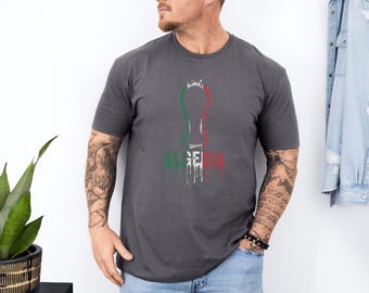 Algeria Trophy Colors Soccer Minimalist Graphic Tee, Splash Cup Style Football Design for Fans, 2026 World USA Animated Unisex T-Shirt