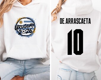 De Arrascaeta #10 Uruguay Star Player Graphic Tee, 2-Sided Soccer Jersey Style Gift, World Tournament Football Fans Inspired Unisex T-Shirt