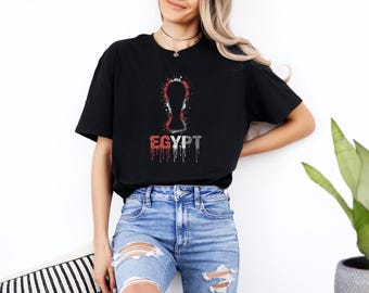 Egypt Trophy Colors Soccer Minimalist Graphic Tee, Splash Cup Style Football Design for Fans, 2026 World USA Animated Unisex T-Shirt