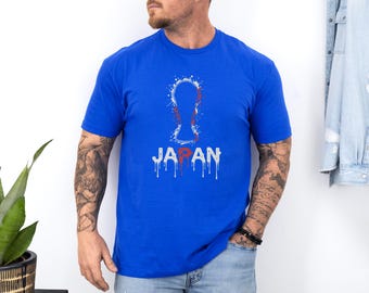 Japan Trophy Colors Soccer Minimalist Graphic Tee, Splash Cup Style Football Design for Fans, 2026 World USA Animated Unisex T-Shirt