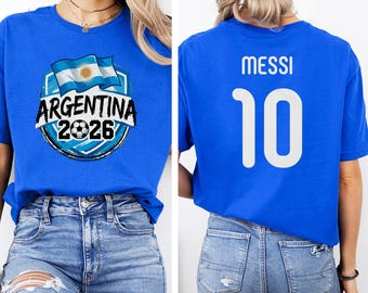 Messi #10 Argentina Star Player Shirt, Soccer Sports Custom Gift World Tournament Graphic Tee, Personalized Soccer Jersey Fan Unsiex T-Shirt