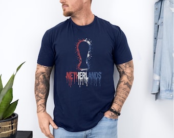 Netherlands Trophy Colors Soccer Minimalist Graphic Tee, Splash Cup Style Football Design for Fans, 2026 World USA Animated Unisex T-Shirt