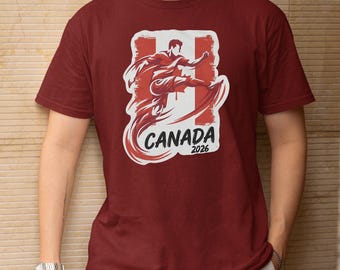 Canada Team Supporter Style Personalized Design, World Soccer Flag Animated Graphic Tee, 2026 Custom Gift For Football Fans Unisex T-Shirt