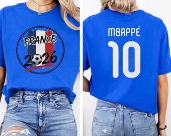 Mbappe #10 France Star Player Shirt, Soccer Sports Custom Gift World Tournament Graphic Tee, Personalized Soccer Jersey Unisex T-Shirt