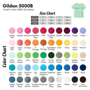 a color chart for a t - shirt with different colors