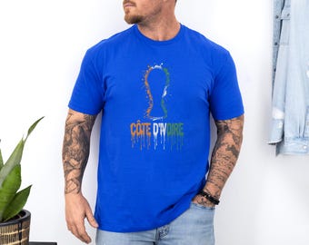 Côte d'Ivoire Trophy Colors Soccer Minimalist Graphic Tee, Splash Cup Style Football Design for Fans, 2026 World USA Animated Unisex T-Shirt