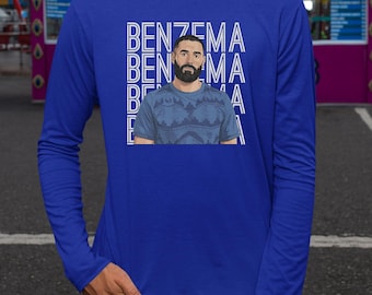 Benzema Tribute Stacked Text Style Personalized Design, Hilal-Inspired New Transfer Graphic Tee, Custom Gift For Soccer Fans Unisex T-Shirt