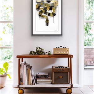 Original Aquarell Königspython mit Rahmen – moderne Schlangenkunst