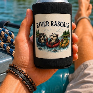 River Rascals flotte maintenant, inquiète-toi plus tard glacière | Boisson pour rafting en tube Koozie