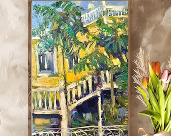 Original Plein Air Kutaisi Georgia Painting,Georgia Wall Art Decor, Travel Wall Art, One of a Kind Cityscape Gift