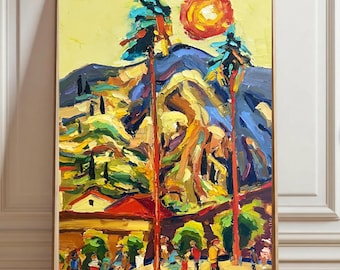 Kotor Montenegro  Impasto Texture Oil Painting Art, Plein Air Impressionist Cityscape,Handmade Decor