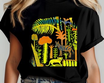 Wildlife Jungle Boho T Shirt, Safari Print Tee, Comfort Colors Tshirt, Naturecore Shirt, Jungle  T-shirt, Nature Lover Gift, Gift for Mom